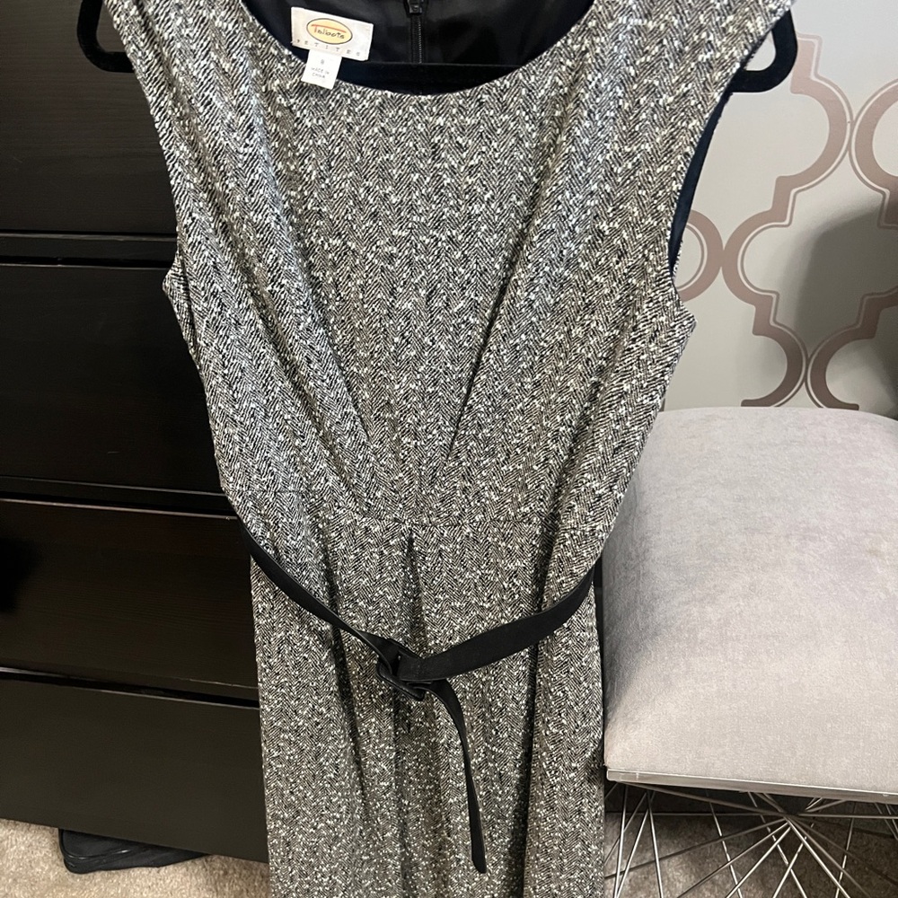 Talbots Black and Gray Midi Dress